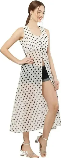 HA CROWN Women's Crepe Regular Fit Solid Printed Maxi Sleeveless ?Dress (Black,) (Ha 12)-thumb2