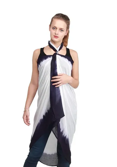 Woven Dyed Stole With Eyelash Fringes For Women And Girls