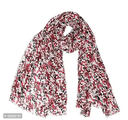 Mulmul Poly Small Flower Stole For Women And Girls