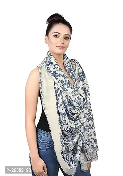 Polyester Twill Weave Lustre With Beautiful Bird Design Stole For Women And Girls