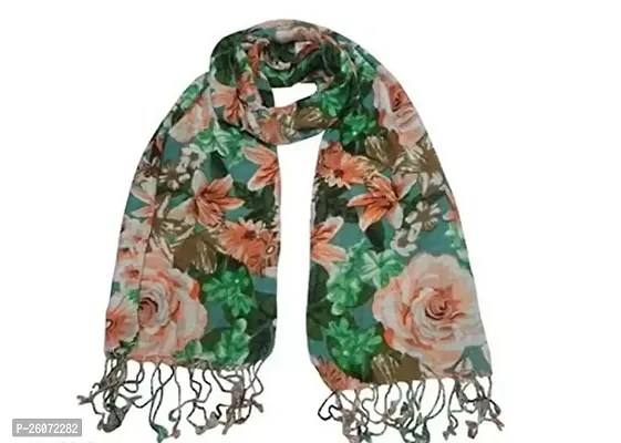 VERIISMO Stylish Floral Green Stole For Women  Girls