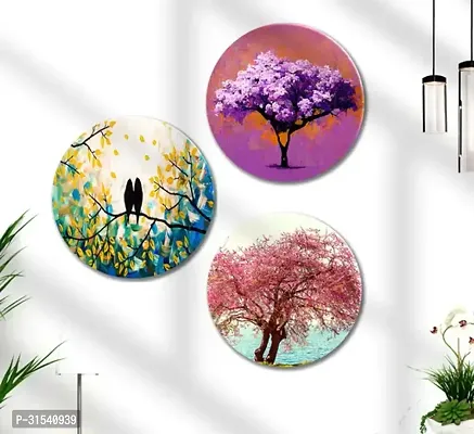 Beautiful Round Shape Wall Hanging  Painting for Wall Decoration Set Of 3