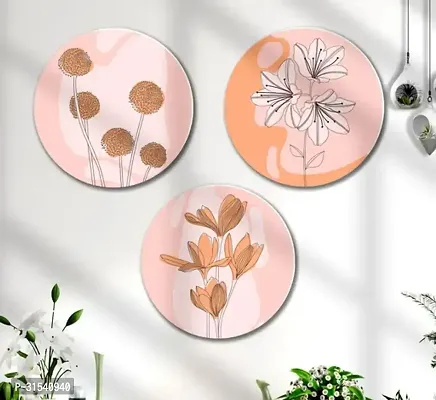 Beautiful Round Shape Wall Hanging  Painting for Wall Decoration Set Of 3