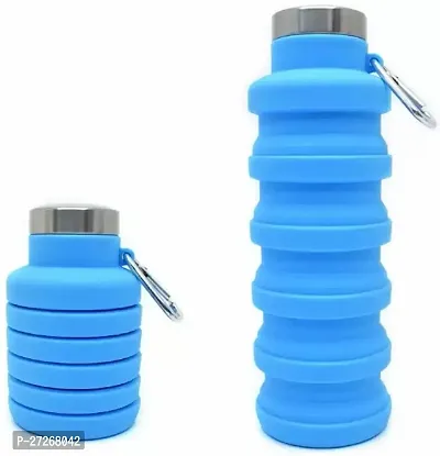 Silicone Sipper Water Bottle For Sports, Trekking, Cycling, Gym, School - 500ml - Multicolor-thumb0