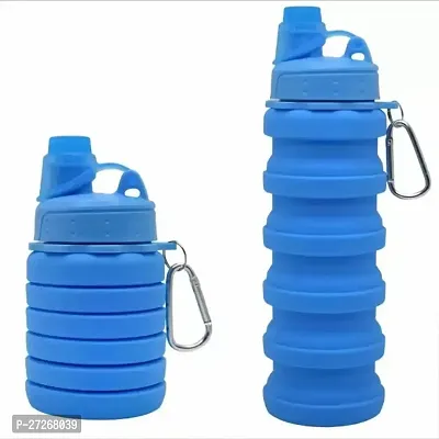 Silicone Sipper Water Bottle For Sports, Trekking, Cycling, Gym, School - 500ml - Multicolor