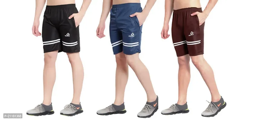 Comfortable Multicoloured Polyester Regular Shorts For Men-thumb0