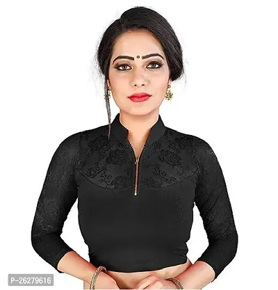 Beautiful Black Cotton Solid Stitched Blouses For Women