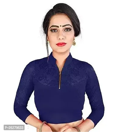 Beautiful Blue Cotton Solid Stitched Blouses For Women