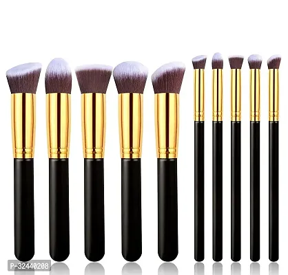 Soft And Shining Colour Black Makeup Kits Brushes Pack of 10-thumb0