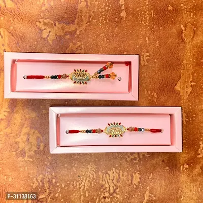 Great Art Designer Rakhi for Bhaiya Bhabhi Rakshabandhan Set of 2