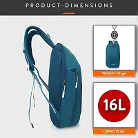 AIR TRIP AT 16L Water-Resistant Mini Backpack - 1 Compartment Rucksack for Daily Use, Hiking, Gym - Small Lightweight Bag with Zipper - Ideal for Men, Women, and Kids (GREEN)-thumb3
