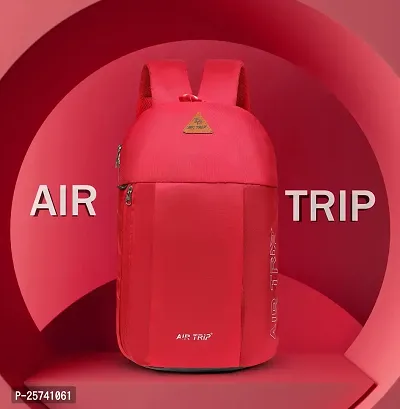 AIR TRIP Small Bag for Daily Use - 1 Compartment Mini Backpack 15l for Hiking Camping Rucksack (Red)-thumb3