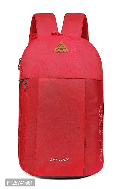 AIR TRIP Small Bag for Daily Use - 1 Compartment Mini Backpack 15l for Hiking Camping Rucksack (Red)-thumb0