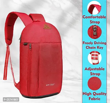 AIR TRIP Small Bag for Daily Use - 1 Compartment Mini Backpack 15l for Hiking Camping Rucksack (Red)-thumb2