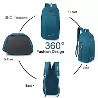 AIR TRIP AT 16L Water-Resistant Mini Backpack - 1 Compartment Rucksack for Daily Use, Hiking, Gym - Small Lightweight Bag with Zipper - Ideal for Men, Women, and Kids (GREEN)-thumb4
