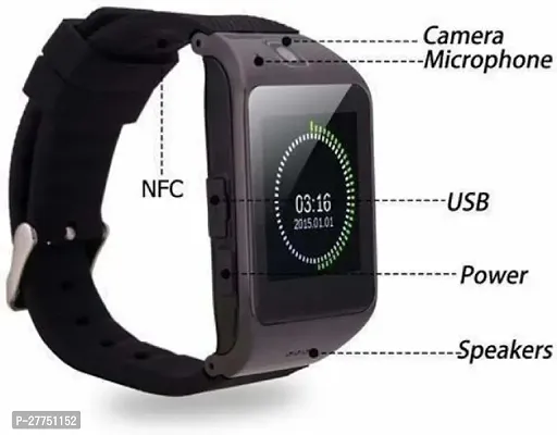 DZ09 Bluetooth Smart Watch with Touchscreen Multifunctional TF Sim Card for Mens /Boys/ Kids/ Girls - Black