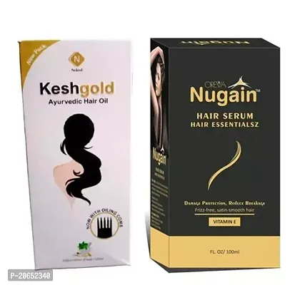 Nugain Hair Serum 100ml (1pcs)  Kesh Gold Hair Oil 1pcs