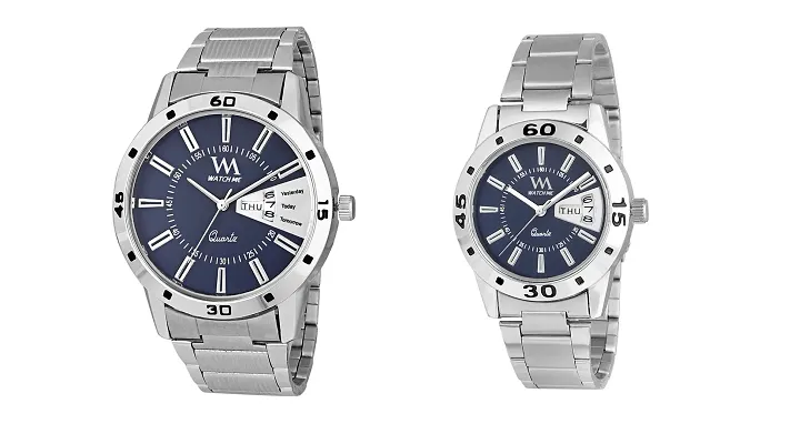 OLEVS Valentines Couple Pair Quartz Watches Luminous Calendar Date Window  3ATM Waterproof Casual Stainless Steel His and Hers Wristwatch for Men  Women Lovers Wedding Romantic Gifts Set of 2  Amazonin Fashion