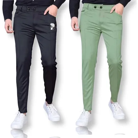 Stylish Modal Casual Trousers For Men Pack of 2
