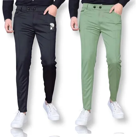 Stylish Modal Mid-Rise Joggers For Men Pack Of 2