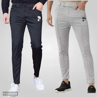 Stylish Multicoloured Modal Mid-Rise Joggers For Men Pack Of 2
