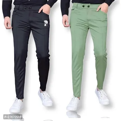 Stylish Multicoloured Modal Mid-Rise Joggers For Men Pack Of 2