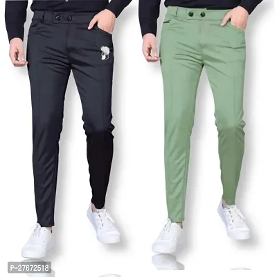 Stylish Multicoloured Modal Mid-Rise Joggers For Men Pack Of 2-thumb0