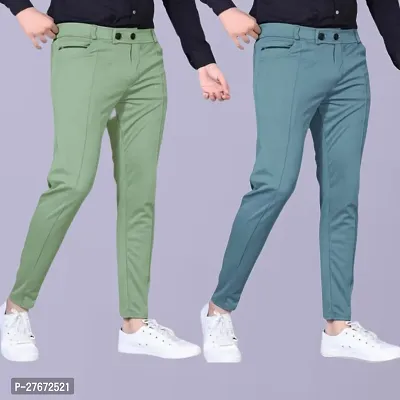 Stylish Multicoloured Modal Mid-Rise Joggers For Men Pack Of 2-thumb0