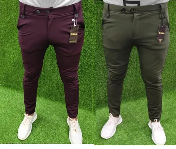 Stylish Men Lycra Casual Trouser Pack of 2