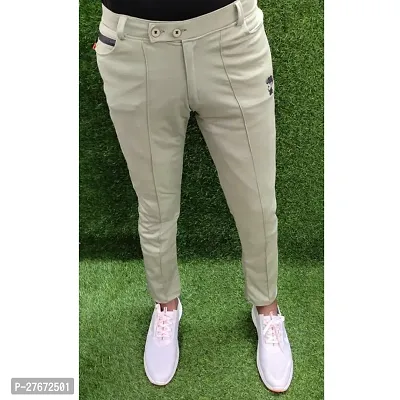 Stylish Off White Modal Mid-Rise Joggers For Men-thumb0