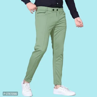 Stylish Green Modal Mid-Rise Joggers For Men-thumb0