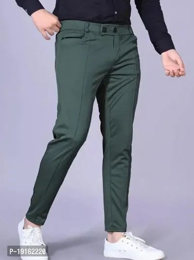 Mens  regular fit track pants pack of 1 (dark  green)
