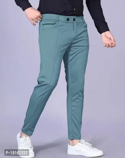 Mens  regular fit track pants pack of 1 ( light green)-thumb0
