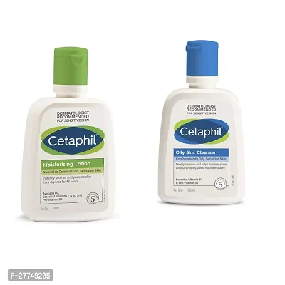Cetaphil Daily Advance Ultra Hydrating Lotion Moisturizer and Cetaphil Oily Skin Cleanser for Acne-prone Skin Dermatologist Recommended, 125ml