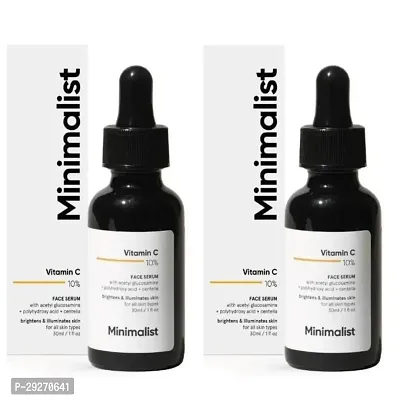 Minimalist 10% Vitamin C Face Serum for Glowing Skin (Formulated  Tested For Sensitive Skin) | Non Irritating | Non Sticky | Brightening Vit C Formula For Men and Women | 30 ml (30 ml) Visit the Mini-thumb0