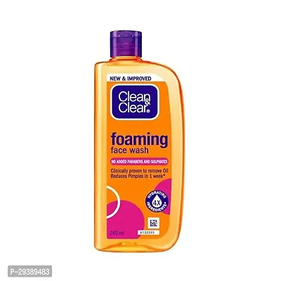 Clean  Clear Foaming Facewash for Oily Skin, Brown, 240ml-thumb0