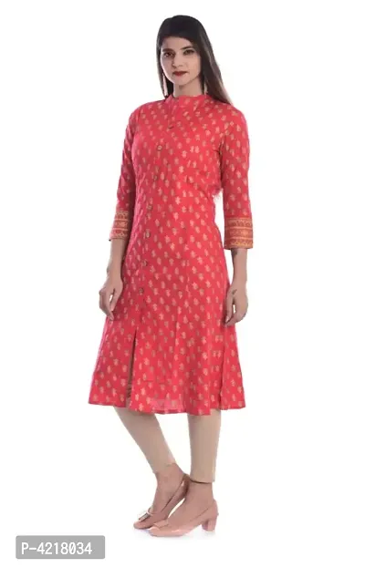 Women's Beautiful Rayon Slub Printed Kurta