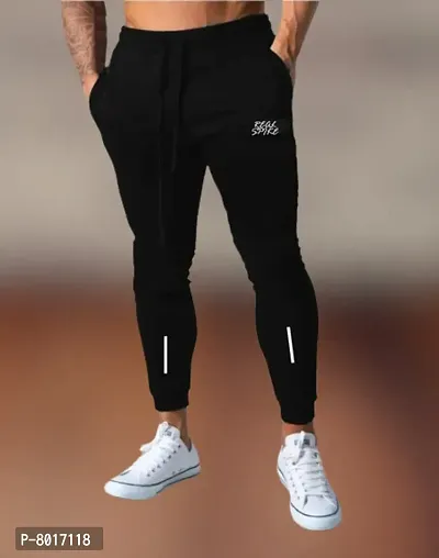 Classic Polyester Solid Track Pants for Men