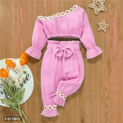 Stylish Fancy Cotton Top And Bottom Dress For Kids-thumb0