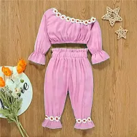 Stylish Fancy Cotton Top And Bottom Dress For Kids-thumb1