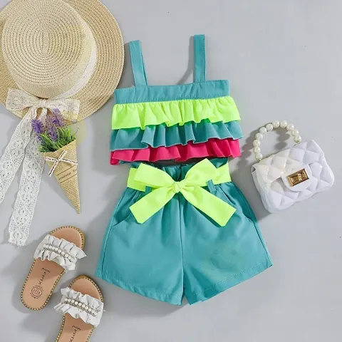 Stylish Ruffle Top and Bottom Set