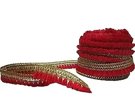 DIVARA- Red and Golden Color Lace Gota Patti Design Craft DIY, Home, Dress Decoration | Lace Border for Saree, Suit, Lehenga, ArtCraft Designing Material-9 Meters Pack of-2-thumb3