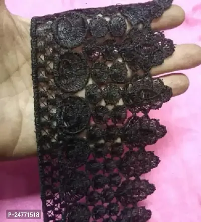 DIARA Black Cotton lace with Beautiful Design. (Pack of 5meter , Width=20mm) Multipurpose lace-thumb4