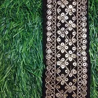 Black Velvet lace with Beautiful Design (Pack of 9 Meter, Width=3inch) Used in Many Purposes Such as Saree, Suit, lhenega.-thumb1
