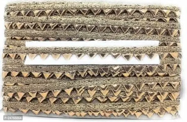 DIARA Ethnic Wear Gota Patti with Mini Triangles Design(Pack of 9mtr,Width=13mm) Used in Saree,Suit,lhengha,ArtCraft,tailormaterial lacerellgoldenlace and ETC-thumb0