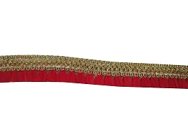 Diara Red Lace with Beautiful Fur Design (Pack of 2X9=18meter) There is 2 Pack of Lace Every Pack Have's (9meter) Used in Saree, Suit, Lhengha, Art  Craft and etc.-thumb2
