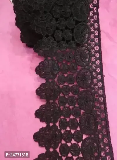 DIARA Black Cotton lace with Beautiful Design. (Pack of 5meter , Width=20mm) Multipurpose lace-thumb3