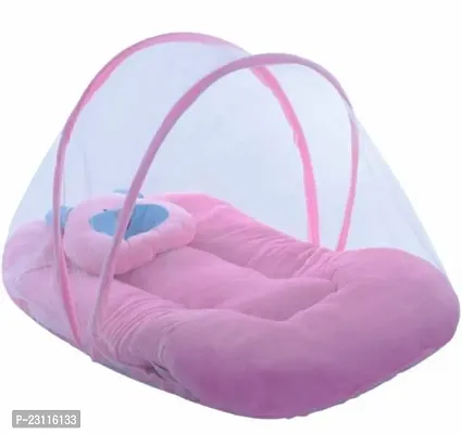 Pink Solid Cotton Baby Mosquito Nets- Pack Of 1-thumb0