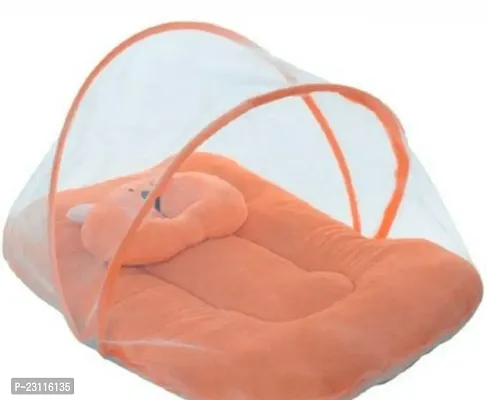 Orange Solid Cotton Baby Mosquito Nets- Pack Of 1