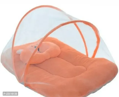 Orange Solid Cotton Baby Mosquito Nets- Pack Of 1-thumb0